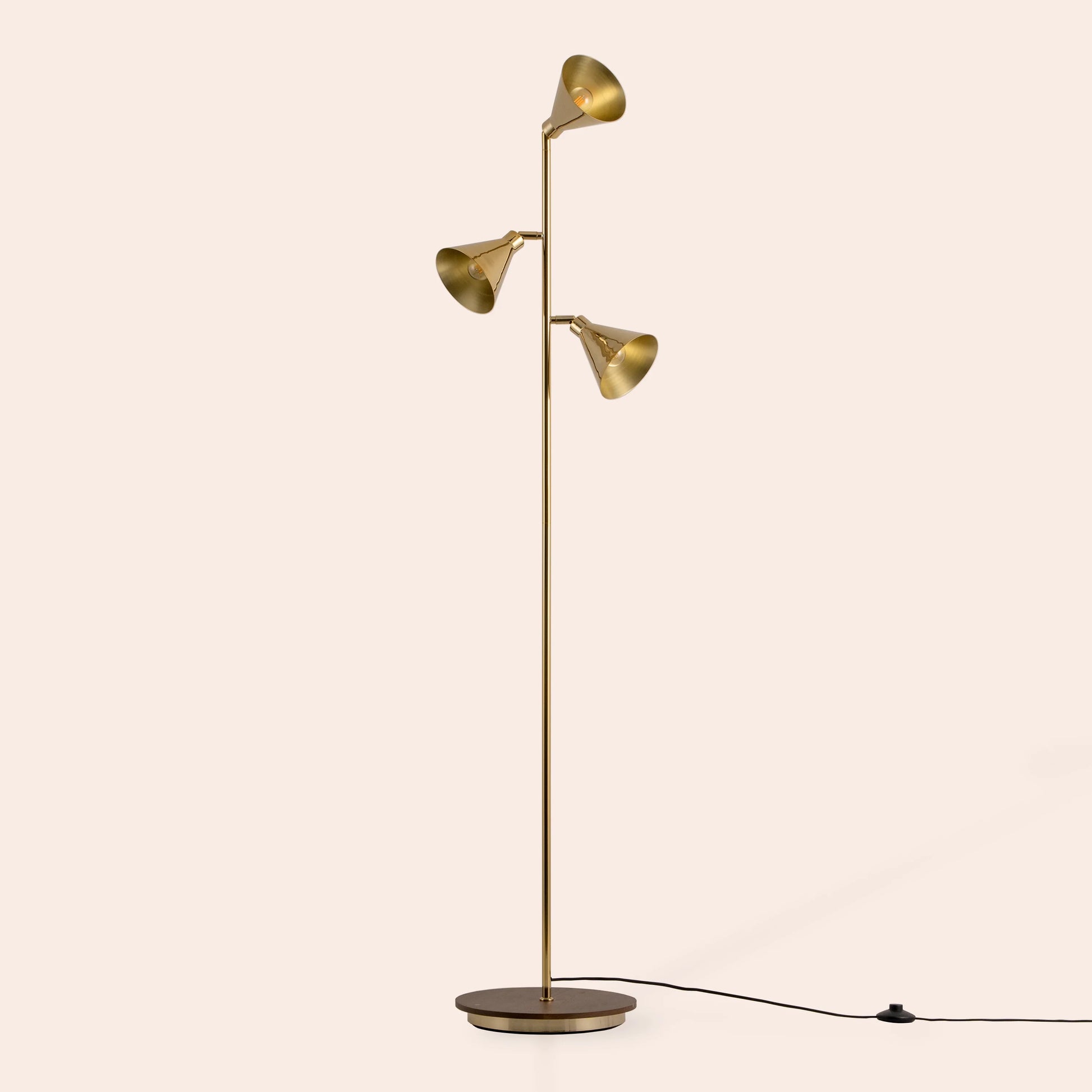 Brass cone floor lamp - BlissVeranda