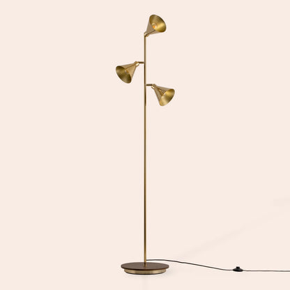 Brass cone floor lamp - BlissVeranda