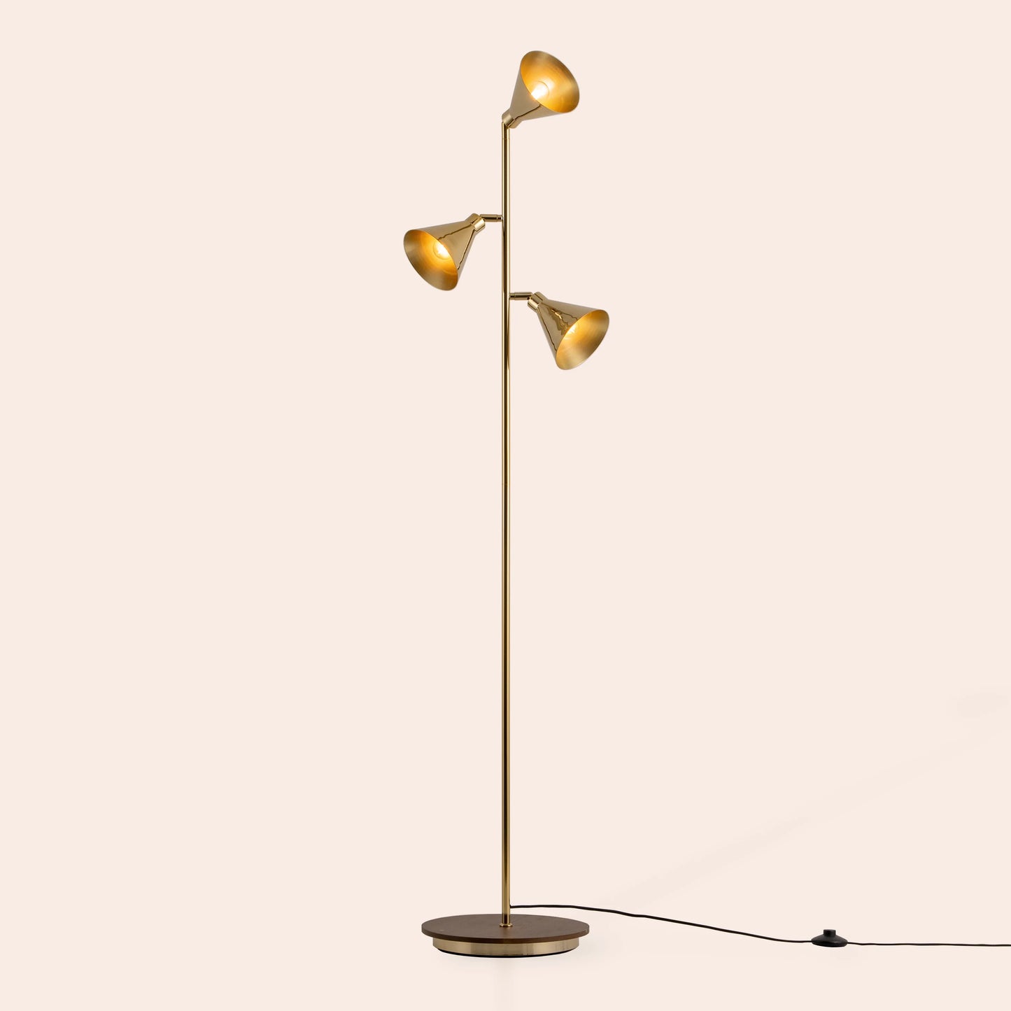 Brass cone floor lamp - BlissVeranda