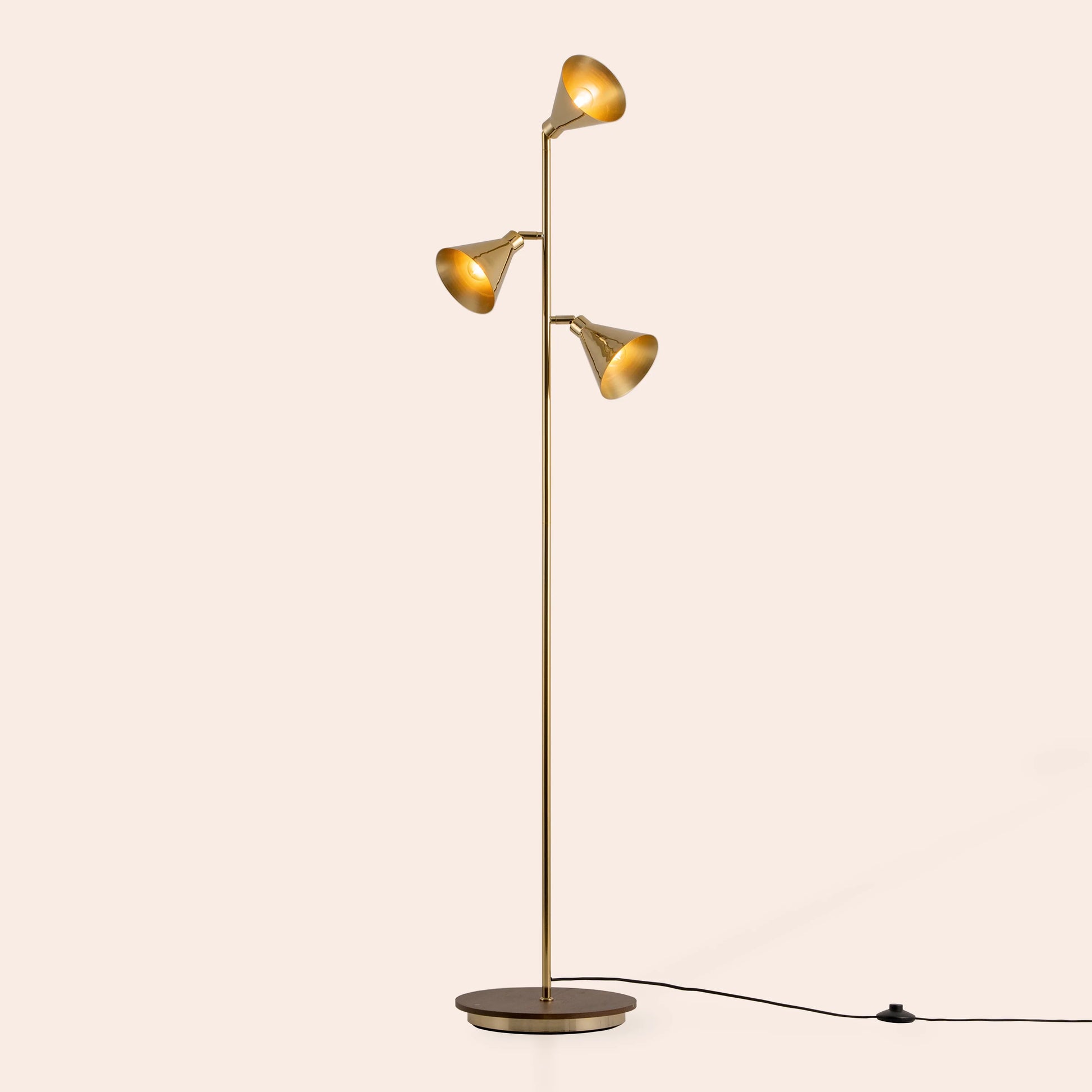 Brass cone floor lamp - BlissVeranda