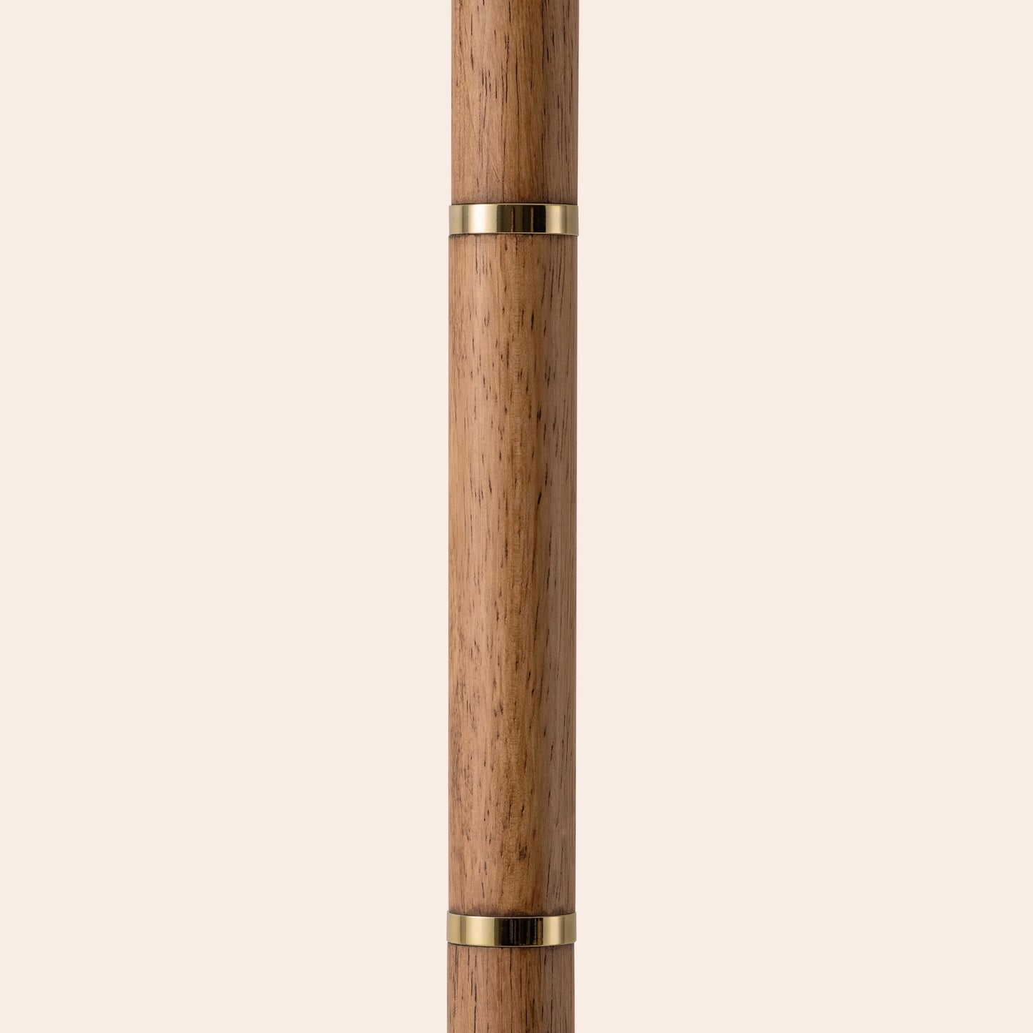 Wood & brass disk floor lamp - BlissVeranda