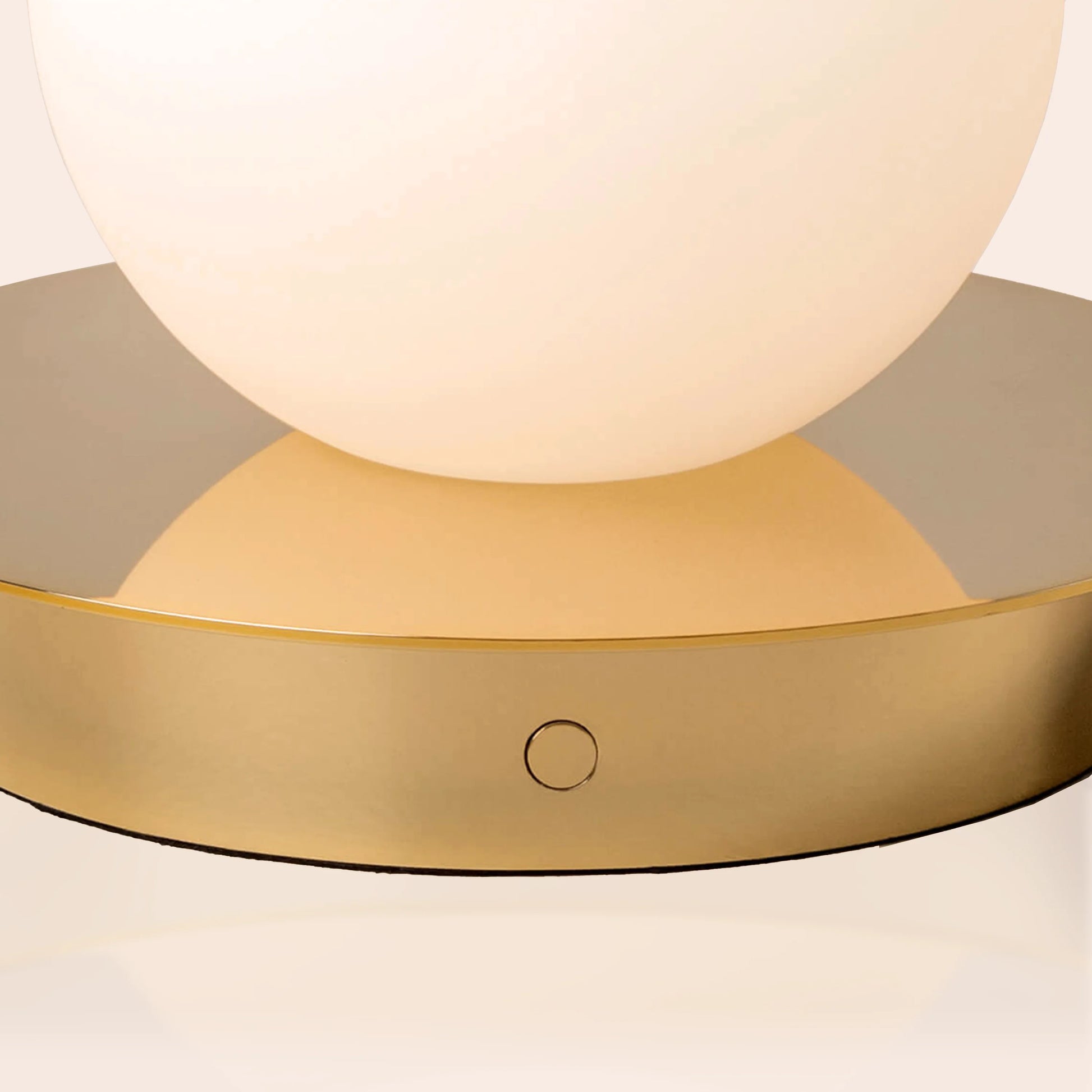 Brass opal disk cordless table lamp - BlissVeranda