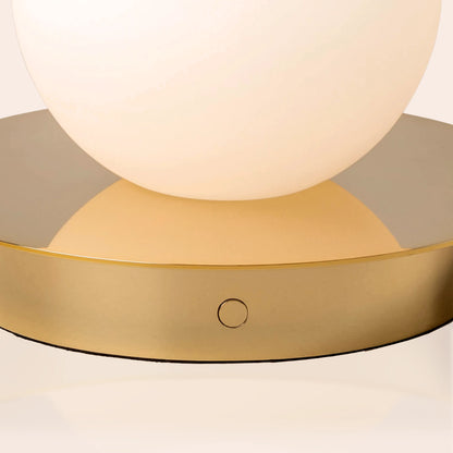 Brass opal disk cordless table lamp - BlissVeranda