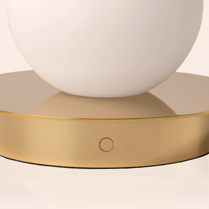 Brass opal disk cordless table lamp - BlissVeranda