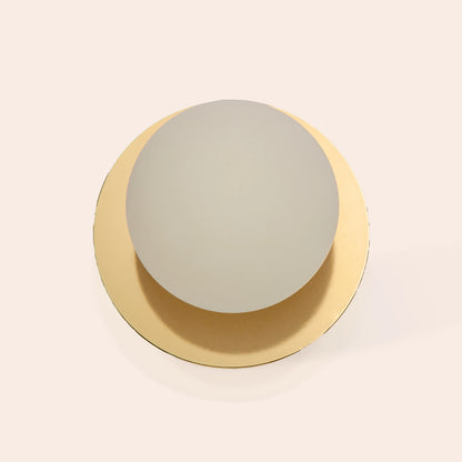 Brass opal disk cordless table lamp - BlissVeranda