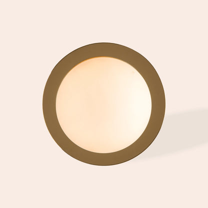 Brass opal disk cordless table lamp - BlissVeranda