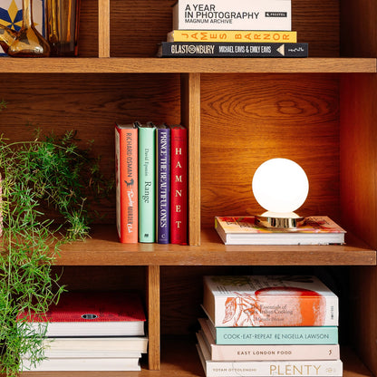 Brass opal disk cordless table lamp - BlissVeranda