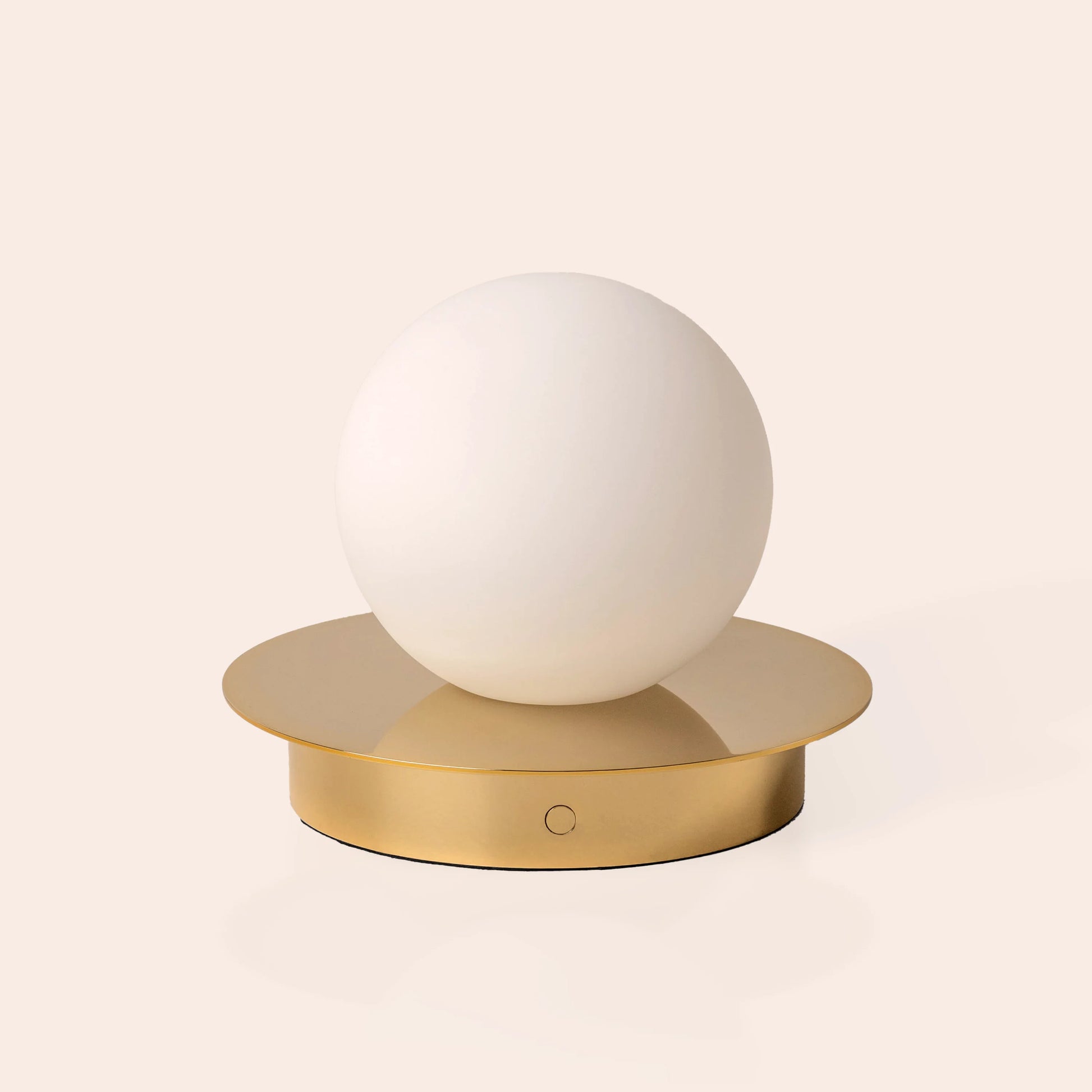 Brass opal disk cordless table lamp - BlissVeranda