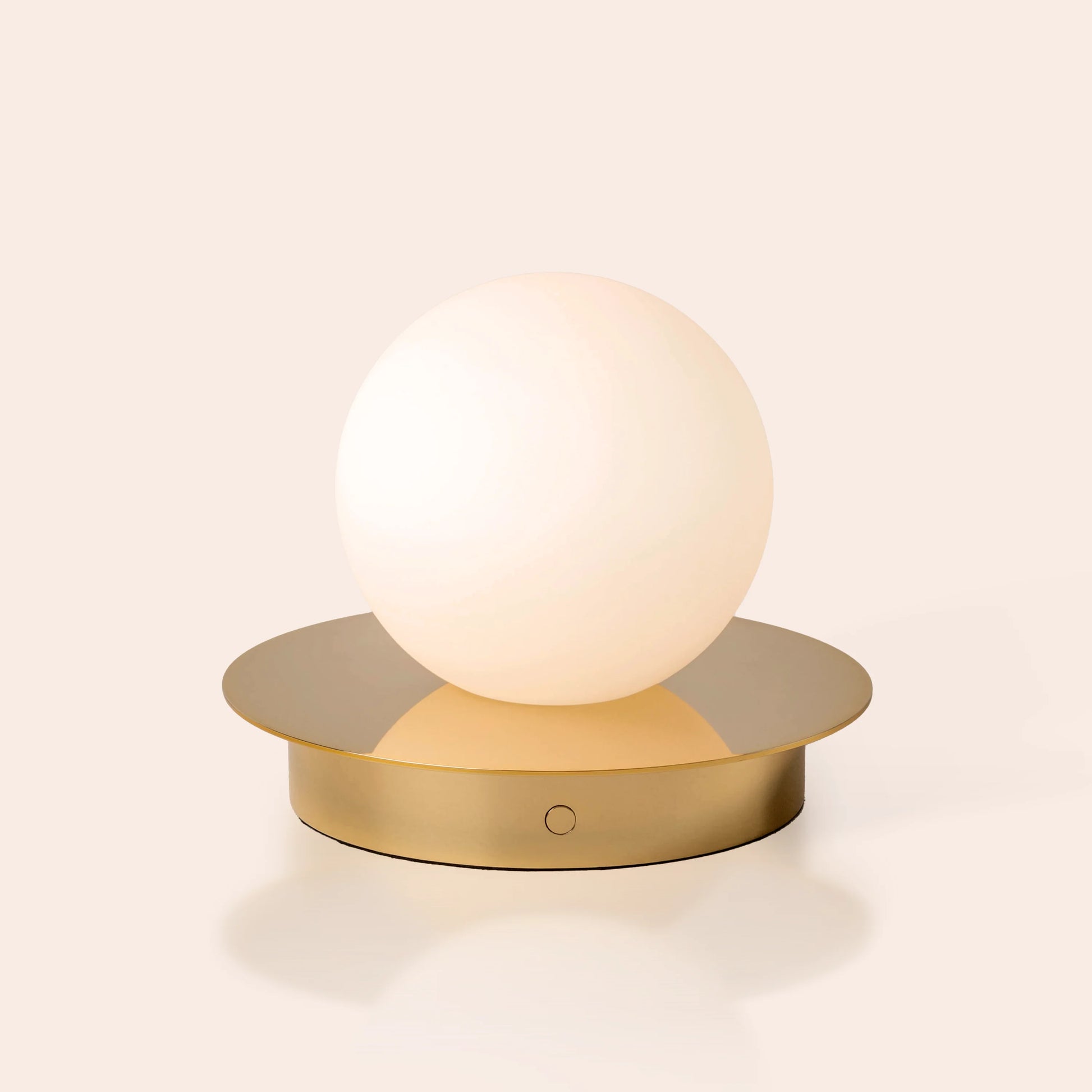 Brass opal disk cordless table lamp - BlissVeranda