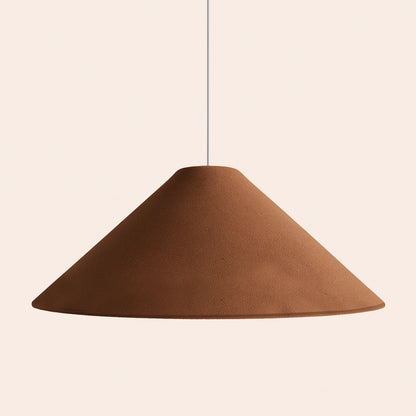 Bark brown check lined cone shade - BlissVeranda