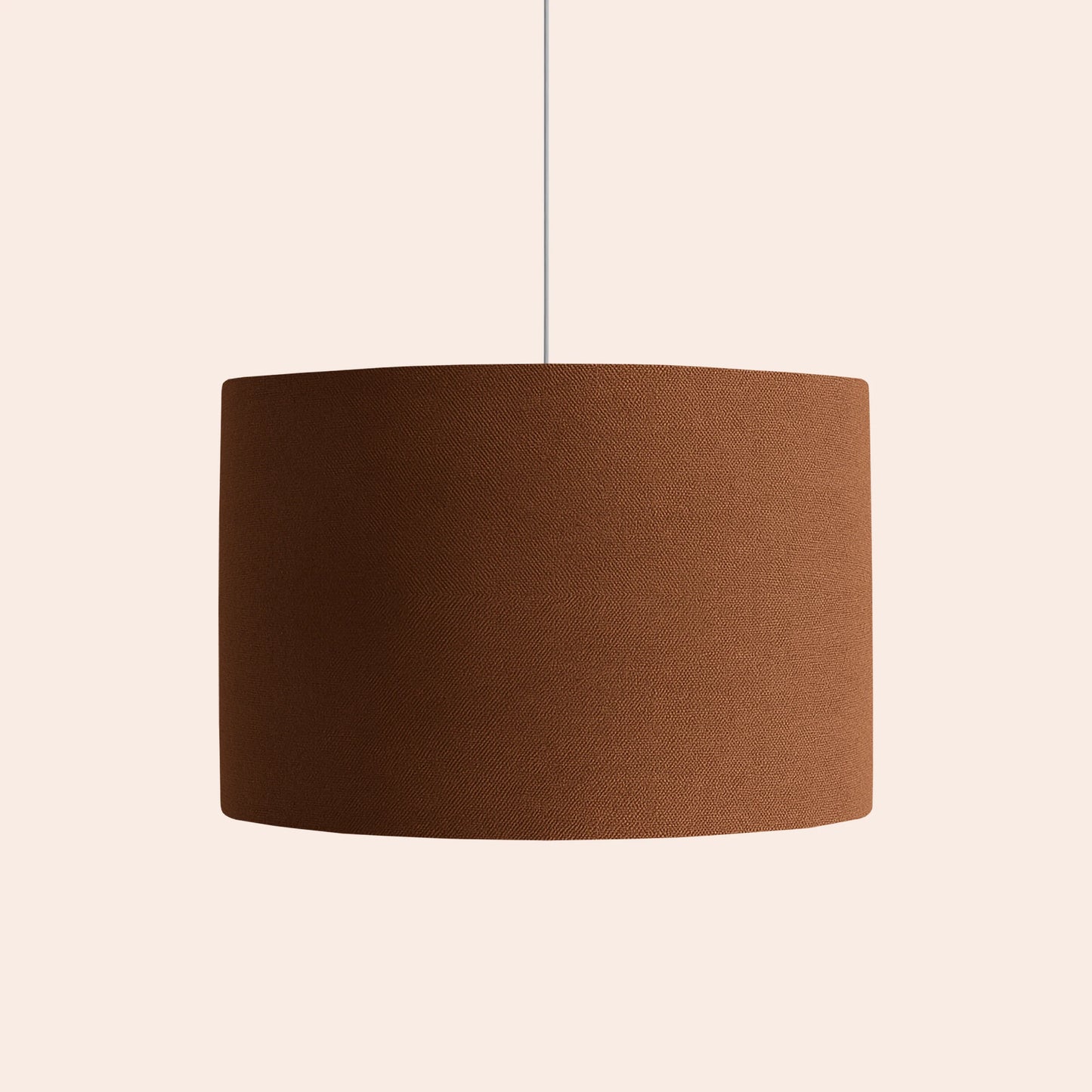 Bark brown check lined drum shade - BlissVeranda