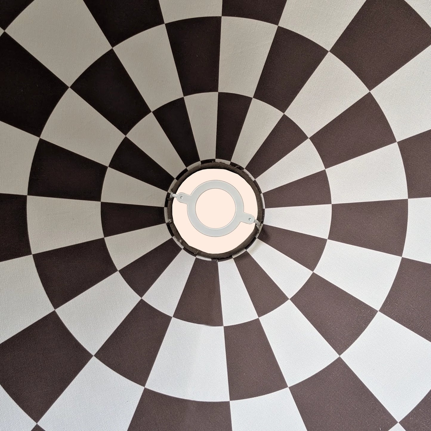 Bark brown check lined cone shade - BlissVeranda