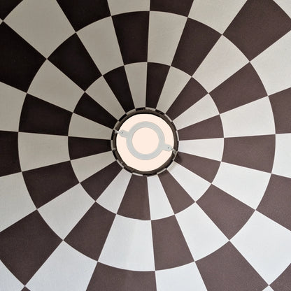 Bark brown check lined cone shade - BlissVeranda