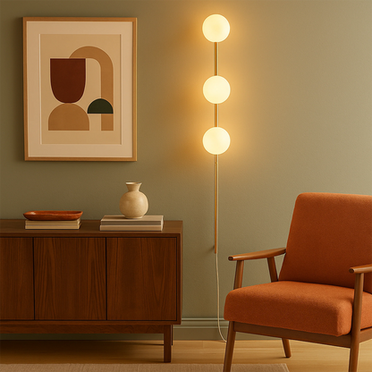 Brass bar plug-in wall light - BlissVeranda