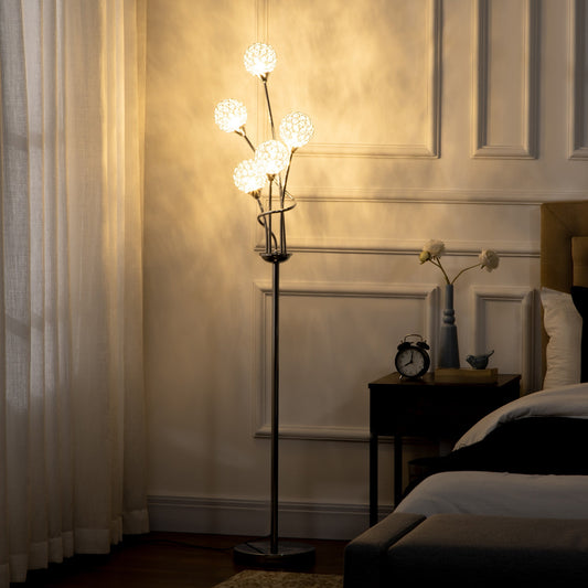Crystal Floor Lamps for Living Room Bedroom with 5 Light