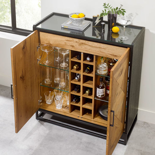 Modern Luxury Bentley Designs Greenwich LED Drinks Cabinet