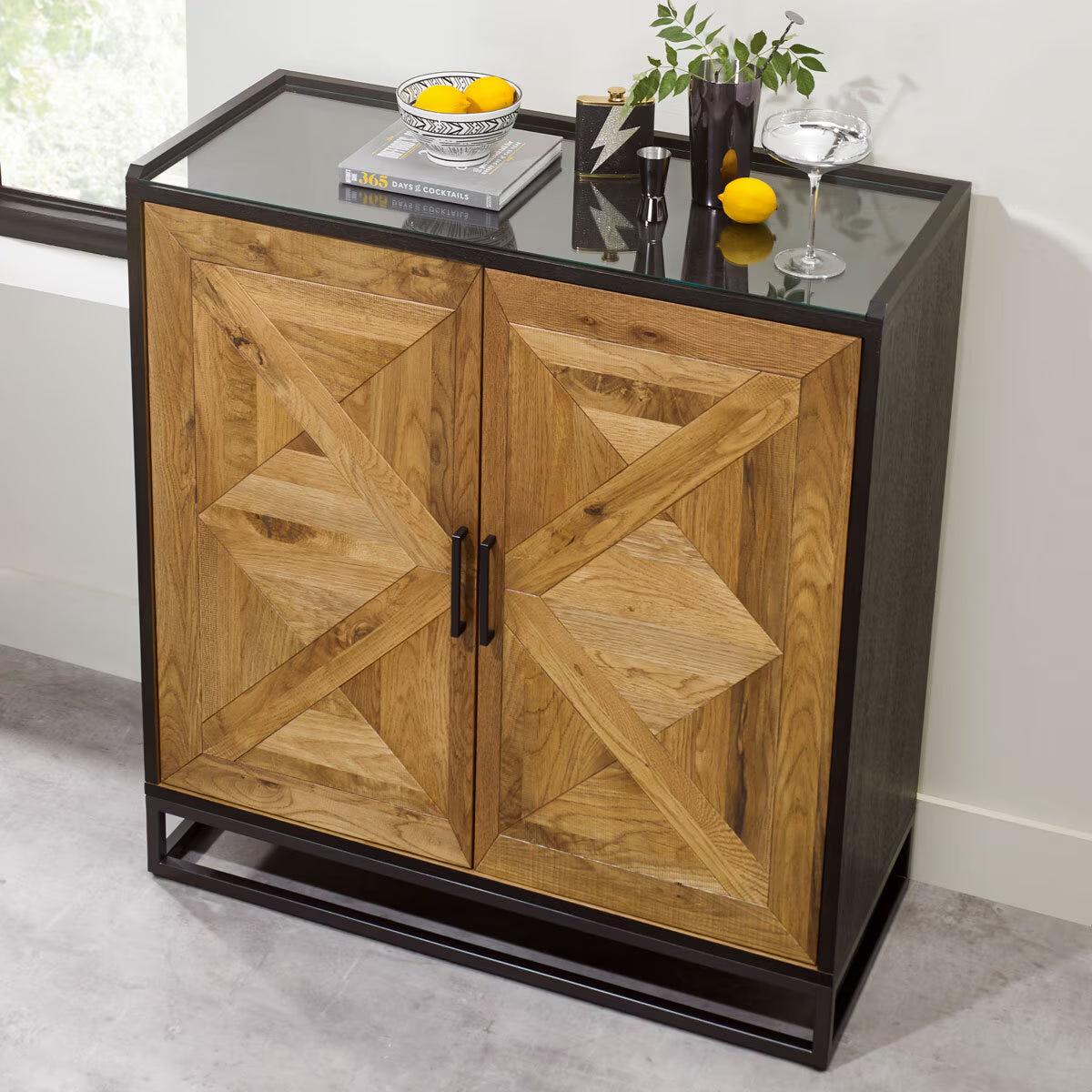 Modern Luxury Bentley Designs Greenwich LED Drinks Cabinet