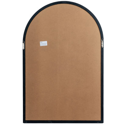 Brown cork bulletin board with a black frame on a white background