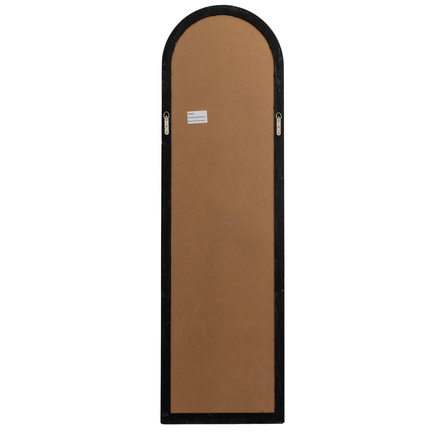 Brown garment bag with black trim on a white background