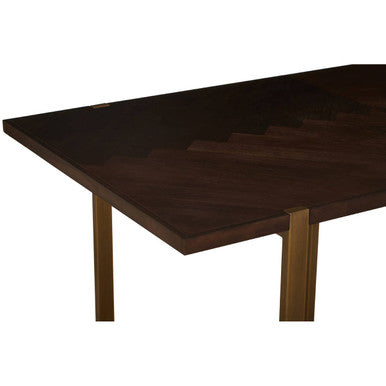Dark wooden table on a white background