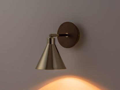 Brass cone wall light - BlissVeranda