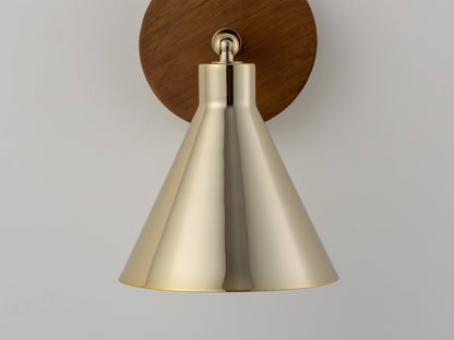 Brass cone wall light - BlissVeranda
