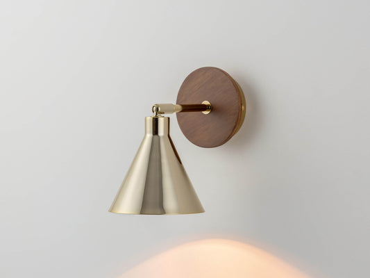 Brass cone wall light - BlissVeranda