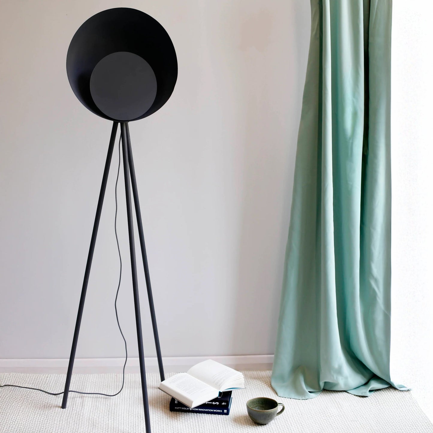 Charcoal grey diffuser floor lamp  Integrated Floor Lamp BlissVeranda