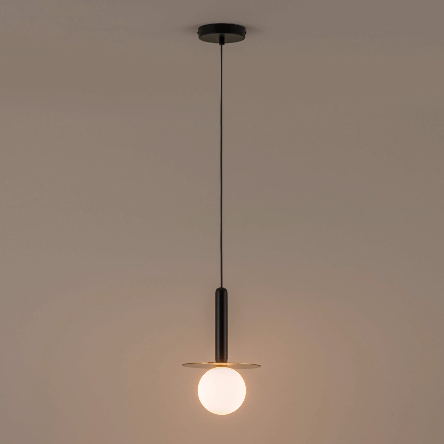 Charcoal grey disk pendant light - BlissVeranda