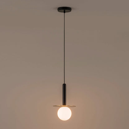 Charcoal grey disk pendant light - BlissVeranda