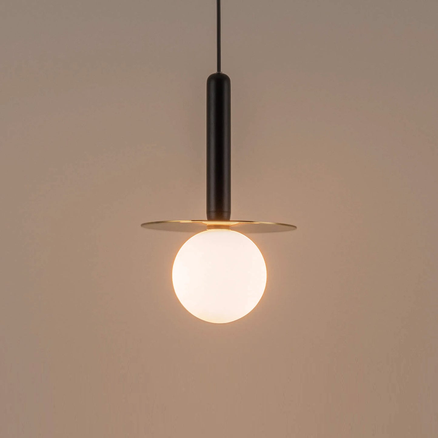 Charcoal grey disk pendant light - BlissVeranda
