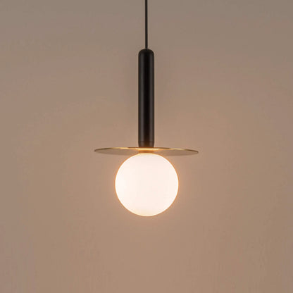 Charcoal grey disk pendant light - BlissVeranda