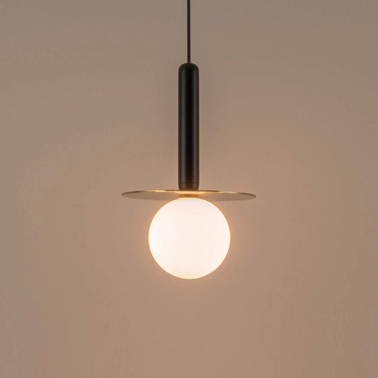 Charcoal grey disk pendant light - BlissVeranda