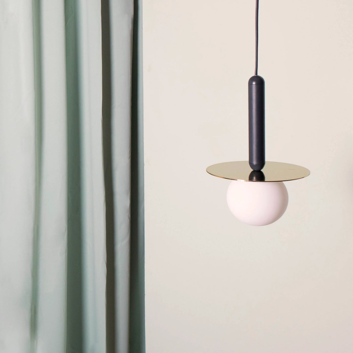 Charcoal grey disk pendant light - BlissVeranda