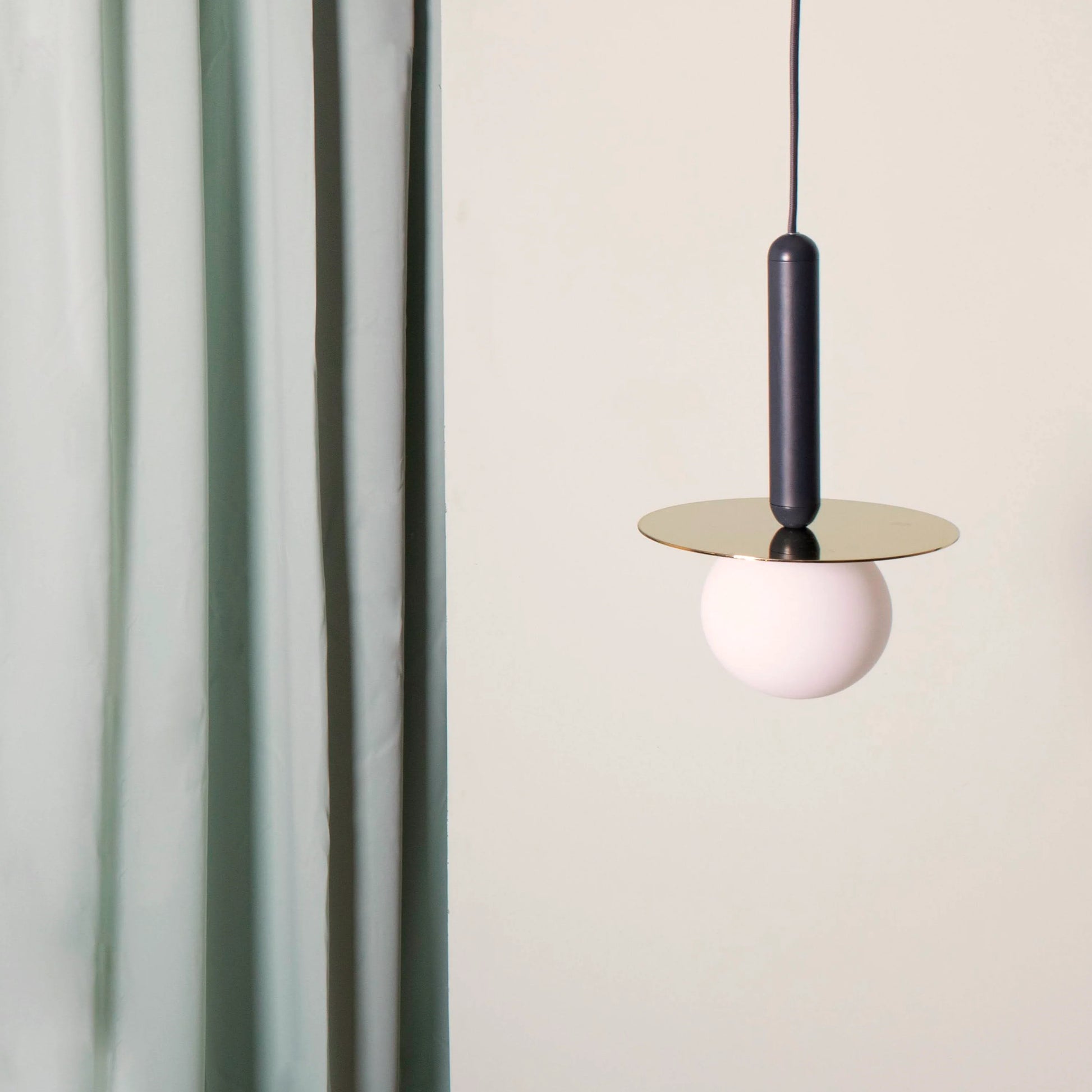 Charcoal grey disk pendant light - BlissVeranda