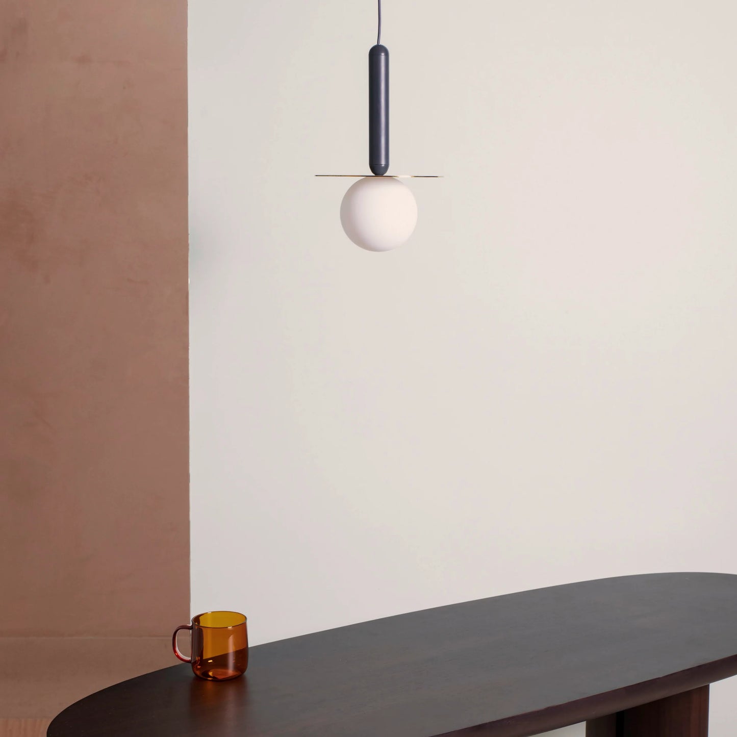 Charcoal grey disk pendant light - BlissVeranda