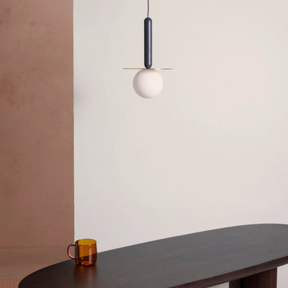 Charcoal grey disk pendant light - BlissVeranda