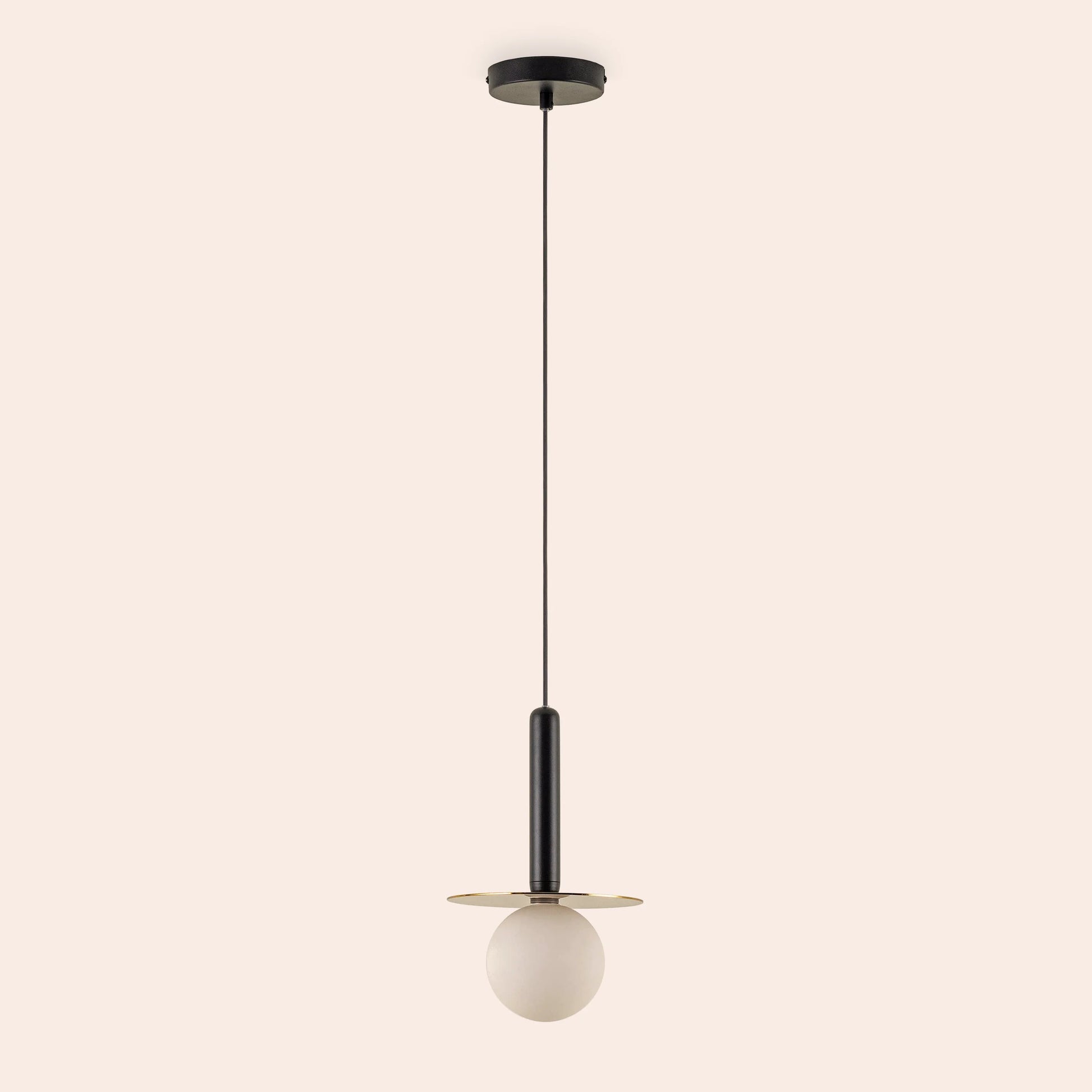 Charcoal grey disk pendant light - BlissVeranda