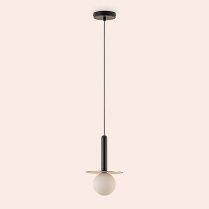 Charcoal grey disk pendant light - BlissVeranda