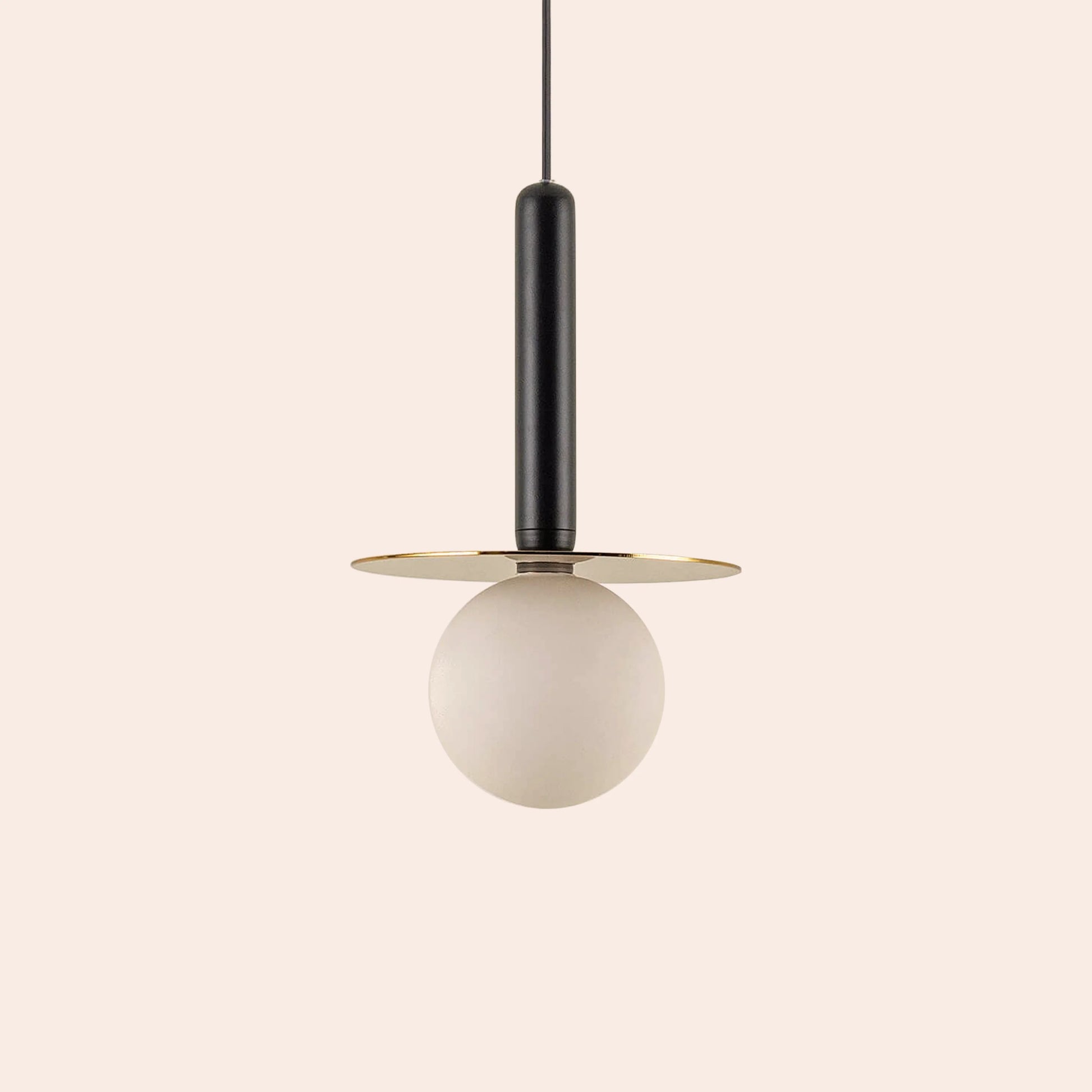 Charcoal grey disk pendant light - BlissVeranda
