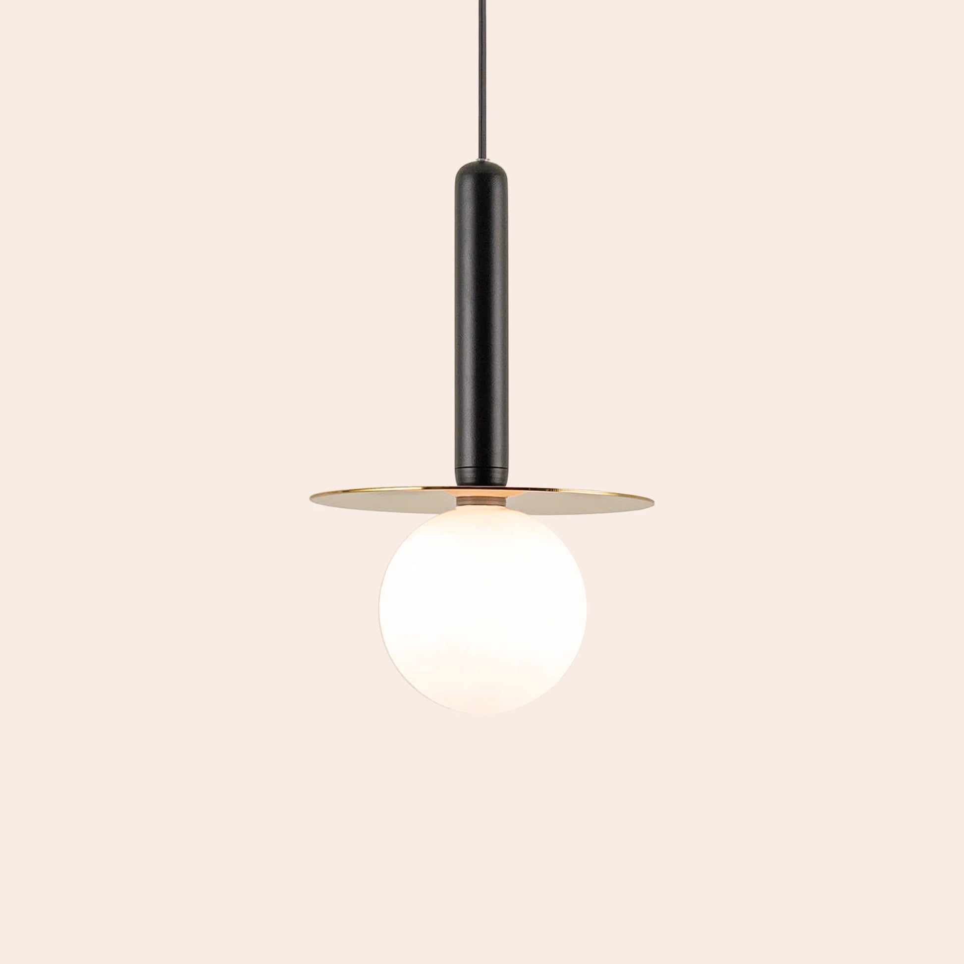 Charcoal grey disk pendant light - BlissVeranda