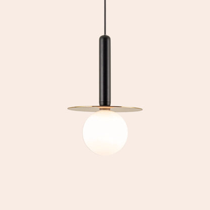 Charcoal grey disk pendant light - BlissVeranda