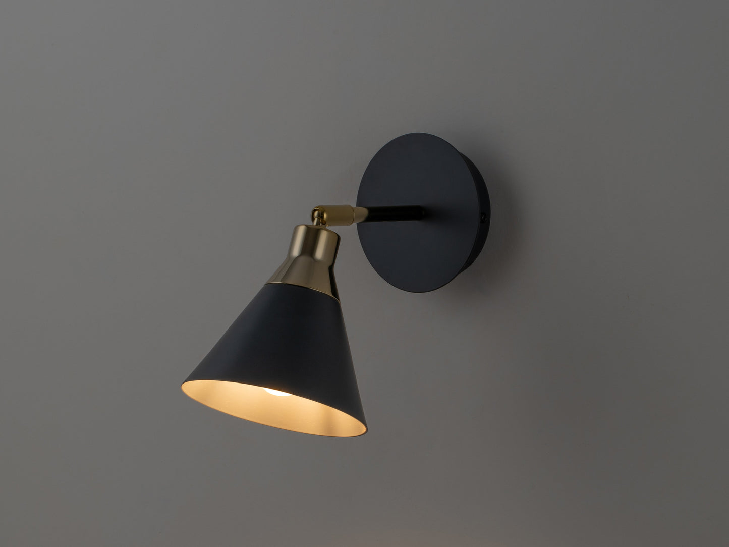 Charcoal grey cone wall light - BlissVeranda
