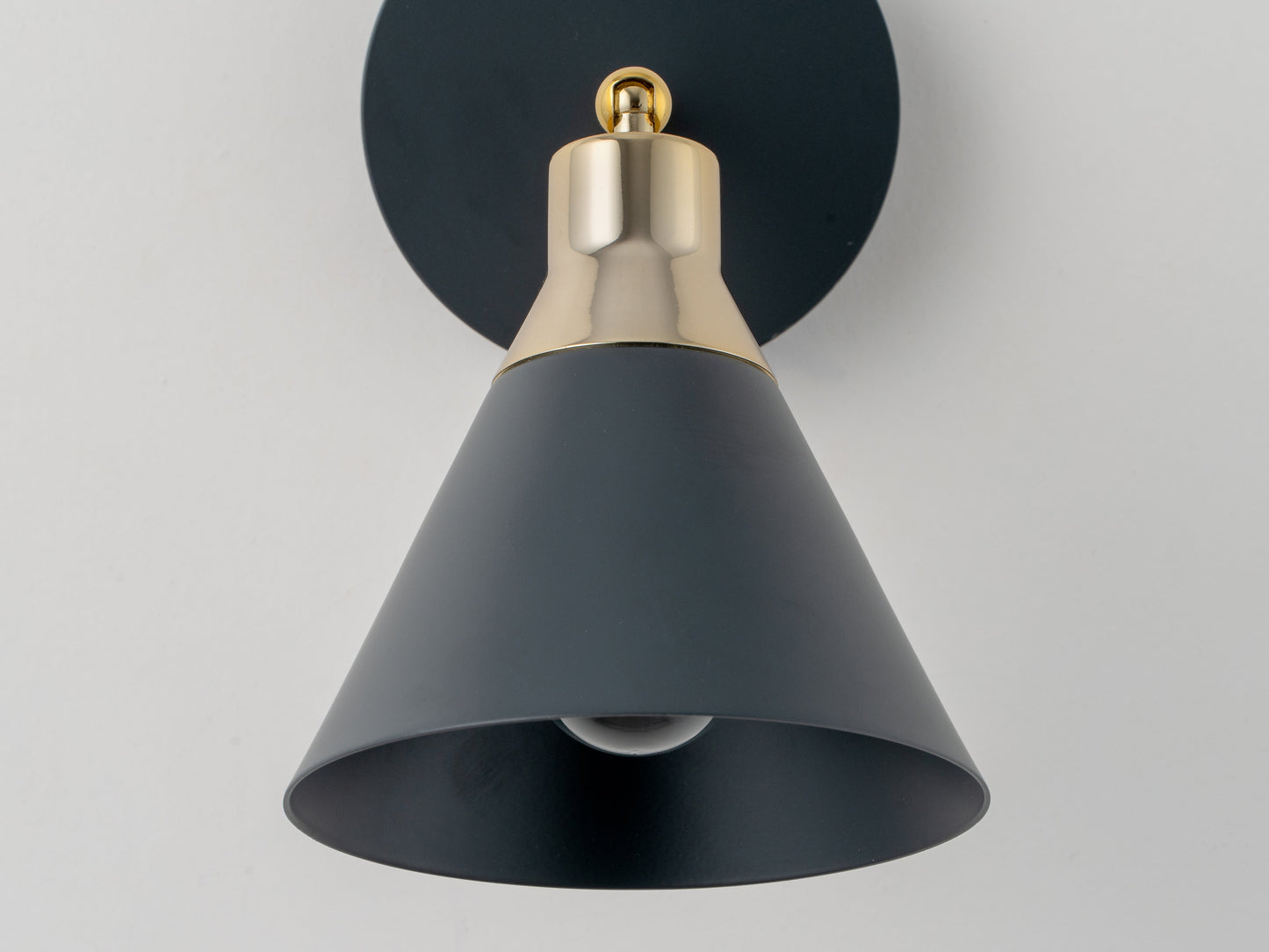 Charcoal grey cone wall light - BlissVeranda