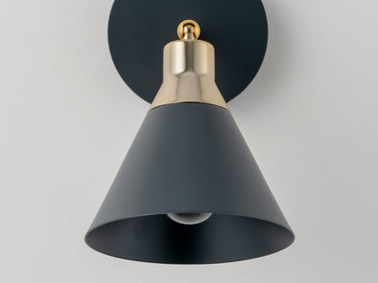 Charcoal grey cone wall light - BlissVeranda