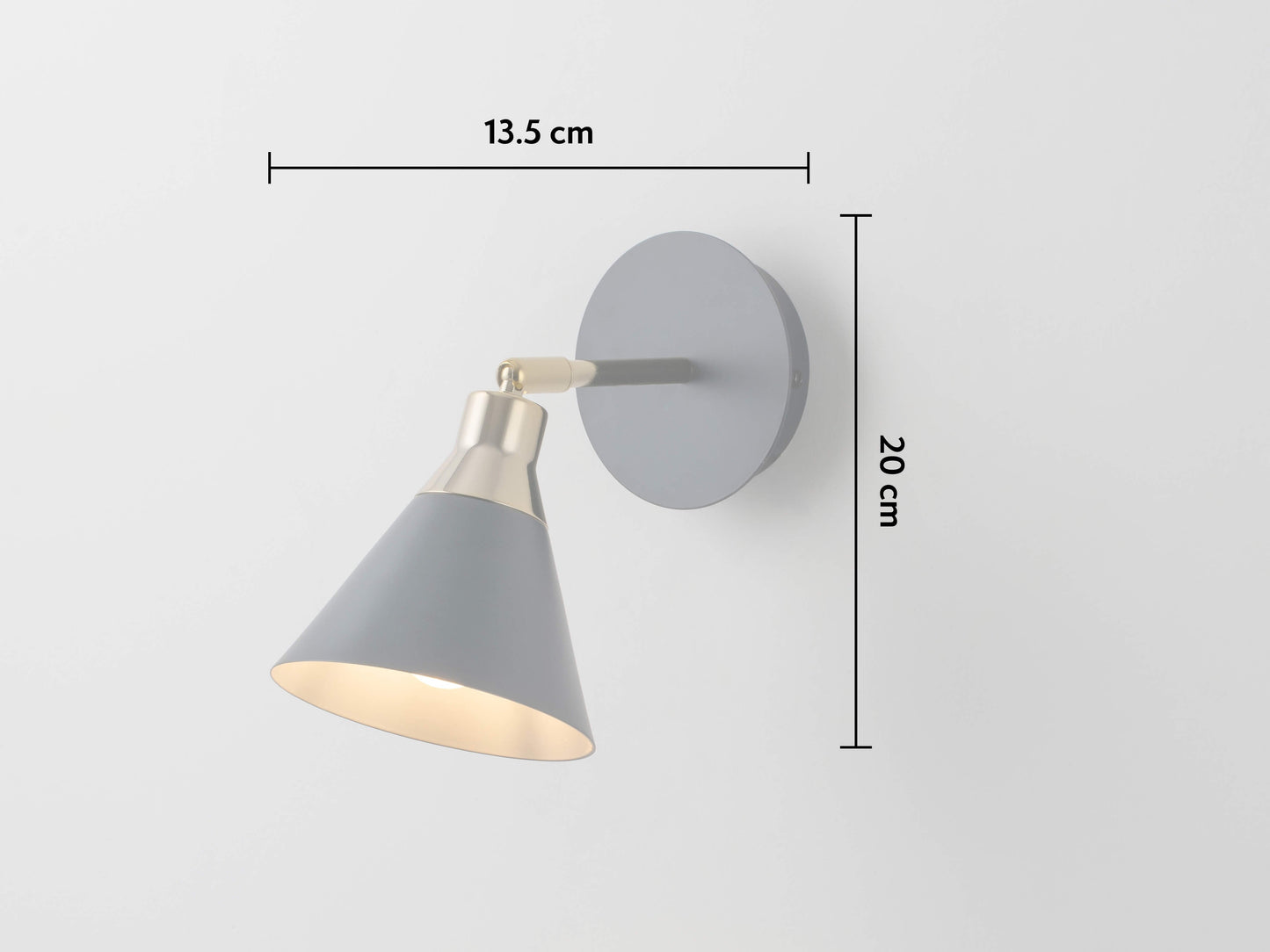 Charcoal grey cone wall light - BlissVeranda