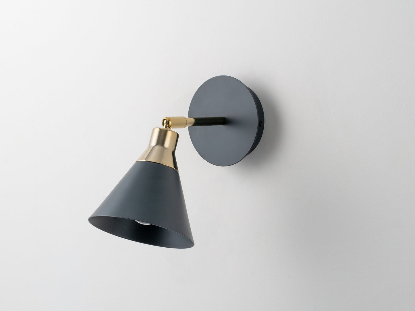 Charcoal grey cone wall light - BlissVeranda