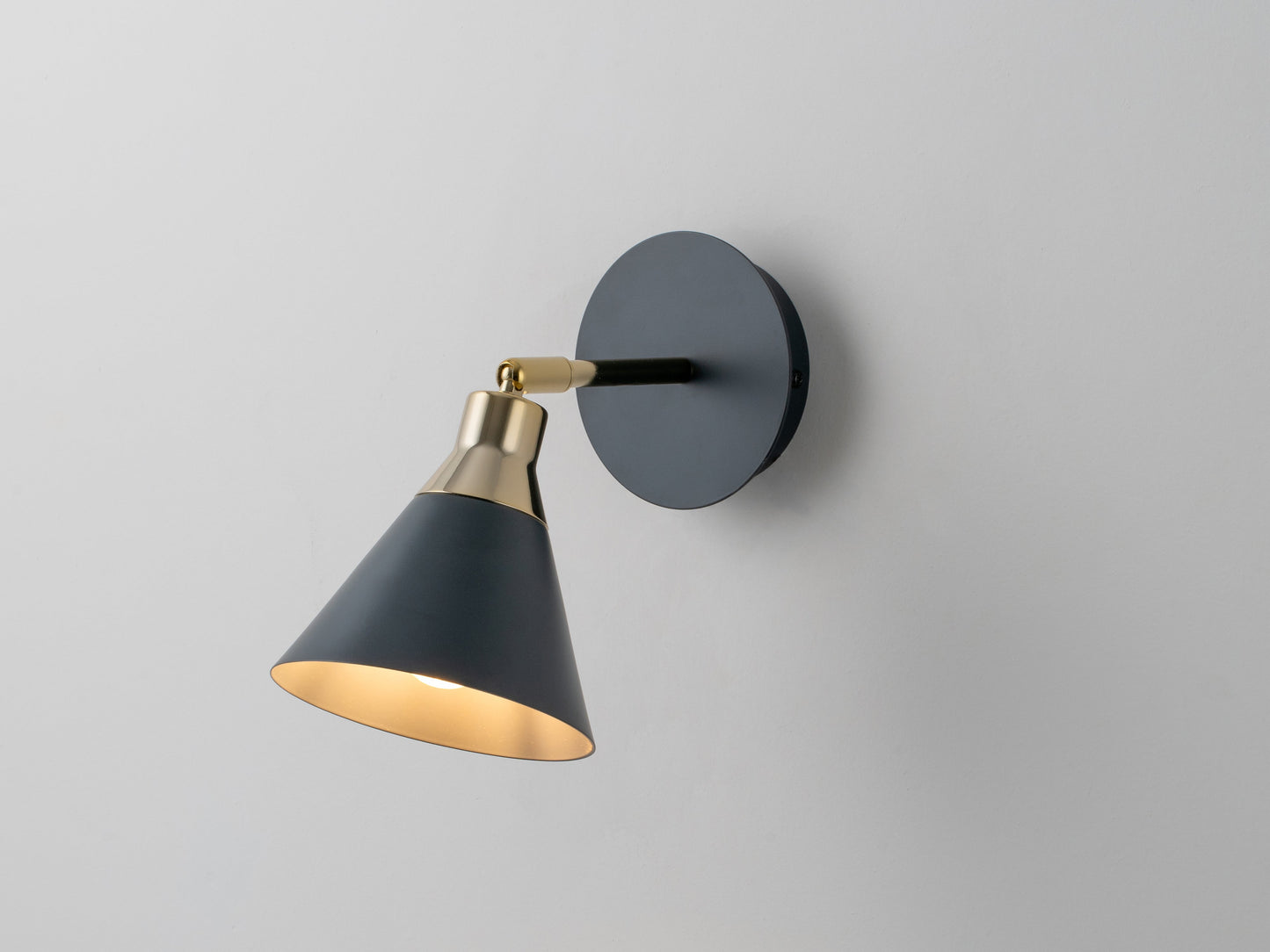 Charcoal grey cone wall light - BlissVeranda