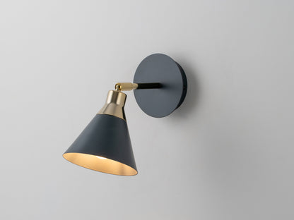 Charcoal grey cone wall light - BlissVeranda