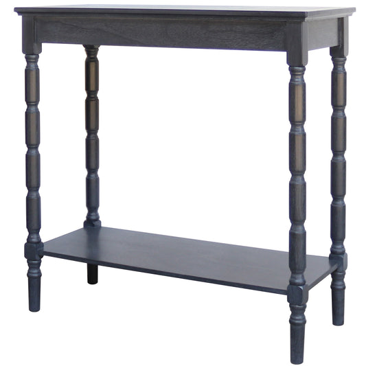 Small table with a dark gray finish on a white background